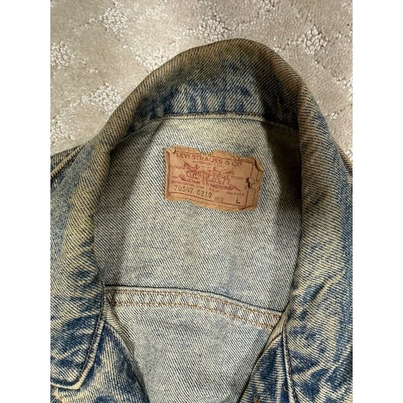 Vintage Levi's Denim Jacket Men's L Acid Wash Made in USA 70507 Trucker 80s - Picture 3 of 5